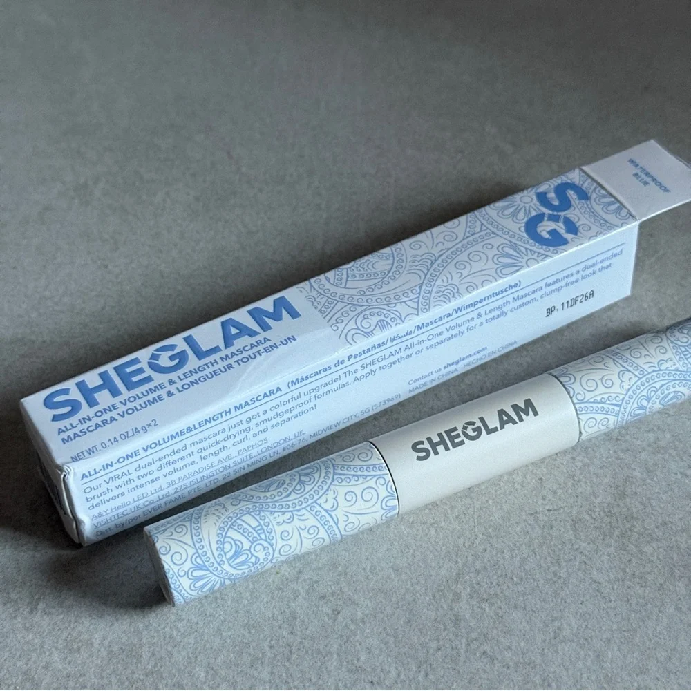 SHEGLAM All in One Mascara Waterproof Blue New in Box Length Volume